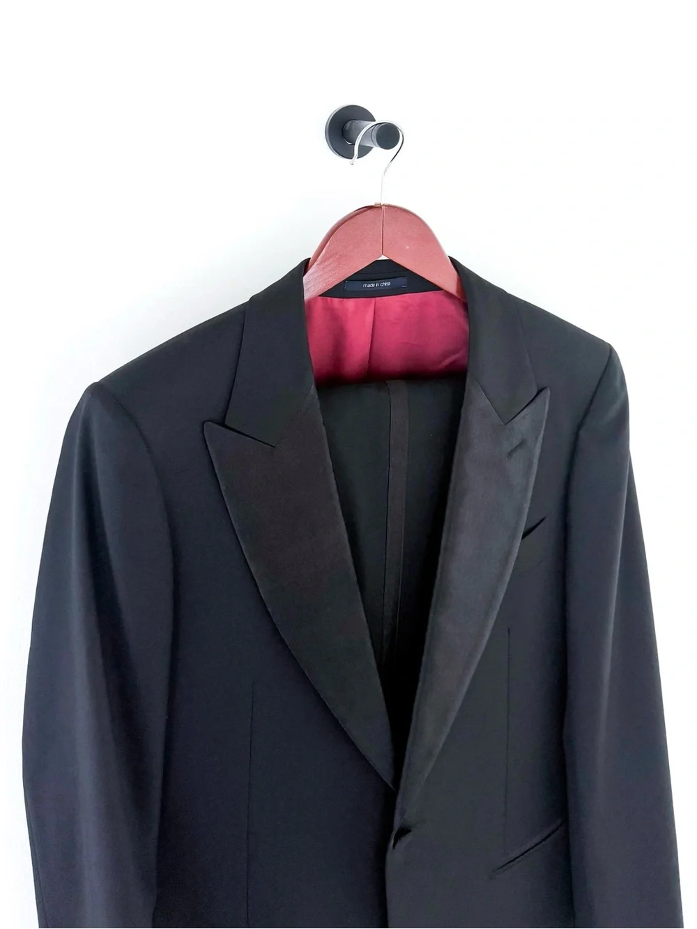 Suitsupply New Verona Men's Black Satin Lapel Tuxedo Suit Jacket Pants 38R
